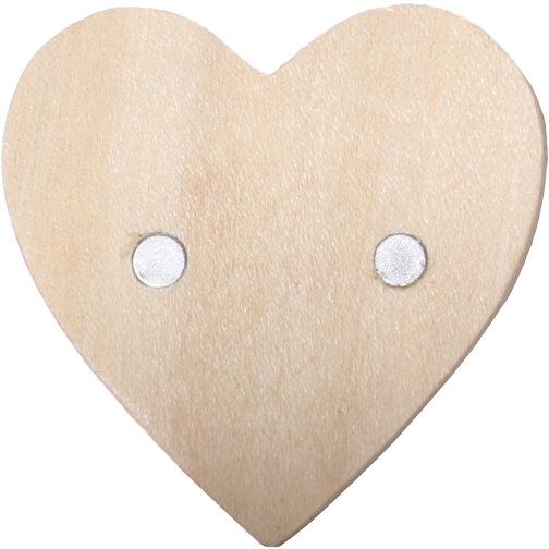 Aimant coeur en bois design écorce assorti, Image 3