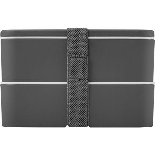 MIYO Doppel-Lunchbox , grau / grau / grau, PP Kunststoff, 18,00cm x 11,30cm x 11,00cm (Länge x Höhe x Breite), Bild 4