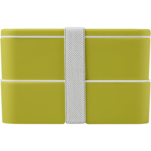 MIYO Doppel-Lunchbox , limone / limone / weiß, PP Kunststoff, 18,00cm x 11,30cm x 11,00cm (Länge x Höhe x Breite), Bild 3