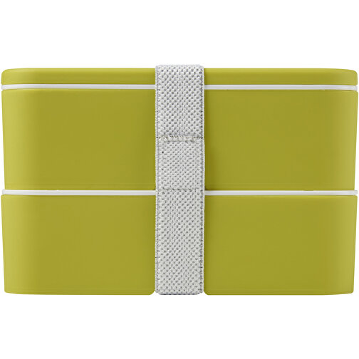 MIYO Doppel-Lunchbox , limone / limone / weiß, PP Kunststoff, 18,00cm x 11,30cm x 11,00cm (Länge x Höhe x Breite), Bild 4