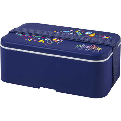 MIYO Lunchbox , blau / blau, PP Kunststoff, 18,00cm x 6,00cm x 11,00cm (Länge x Höhe x Breite), Bild 2