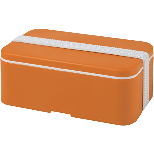 MIYO Lunchbox , orange / weiss, PP Kunststoff, 18,00cm x 6,00cm x 11,00cm (Länge x Höhe x Breite), Bild 1