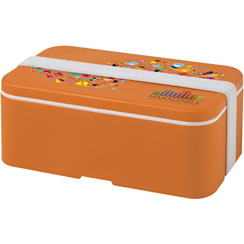 MIYO Lunchbox , orange / weiss, PP Kunststoff, 18,00cm x 6,00cm x 11,00cm (Länge x Höhe x Breite), Bild 2