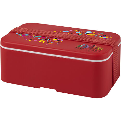 MIYO Lunchbox , rot / rot, PP Kunststoff, 18,00cm x 6,00cm x 11,00cm (Länge x Höhe x Breite), Bild 2