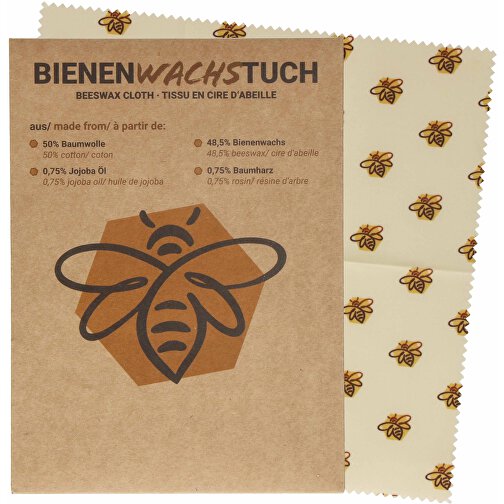 Bienenwachstuch 'Beeologic' , mehrfarbig, Textil, 25,00cm x 25,00cm (Länge x Breite), Bild 1
