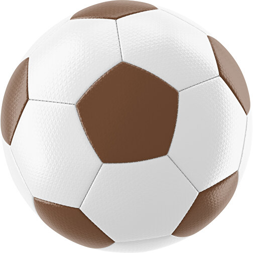 Fußball Platinum 30-Panel-Matchball - Individuell Bedruckt Und Handgenäht , weiß / dunkelbraun, PU, 4-lagig, , Bild 1
