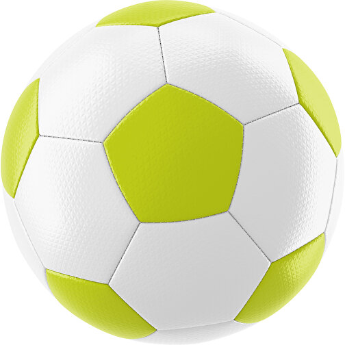 Fußball Platinum 30-Panel-Matchball - Individuell Bedruckt Und Handgenäht , weiß / hellgrün, PU, 4-lagig, , Bild 1