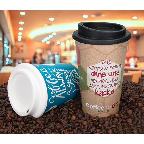 Kaffeebecher 'Premium' , rosa/weiß, Kunststoff, 15,50cm (Höhe), Bild 4