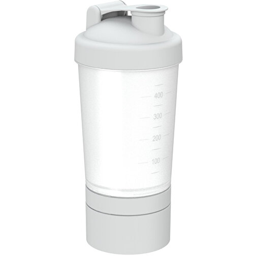 Shaker 'Protein', Pro 2+, 0,40 L , transparent/weiß, Kunststoff, 22,80cm (Höhe), Bild 1