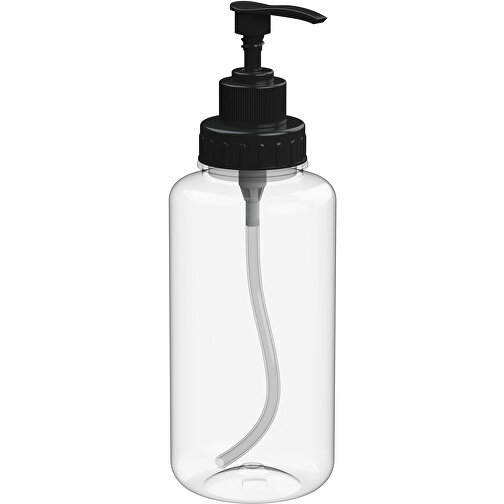 Seifenspender 'Basic' 0,7 L, Klar-transparent , transparent/schwarz, Kunststoff, 23,50cm (Höhe), Bild 1
