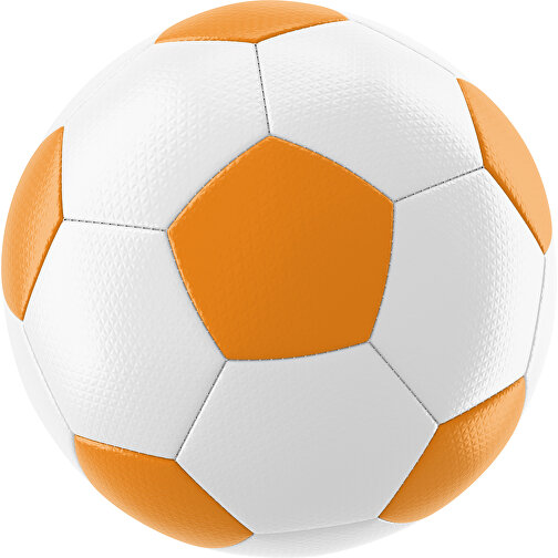 Fußball Platinum 30-Panel-Matchball - Individuell Bedruckt Und Handgenäht , weiß / gelborange, PU, 4-lagig, , Bild 1