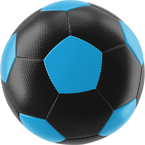 Fußball Platinum 30-Panel-Matchball - Individuell Bedruckt Und Handgenäht , schwarz / himmelblau, PU, 4-lagig, , Bild 1