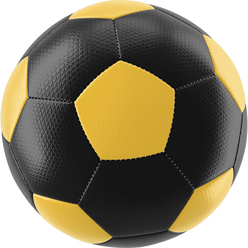Fußball Platinum 30-Panel-Matchball - Individuell Bedruckt Und Handgenäht , schwarz / goldgelb, PU, 4-lagig, , Bild 1