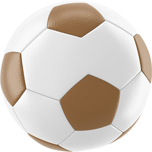 Fußball Platinum 30-Panel-Matchball - Individuell Bedruckt Und Handgenäht , weiß / erdbraun, PU, 4-lagig, , Bild 1