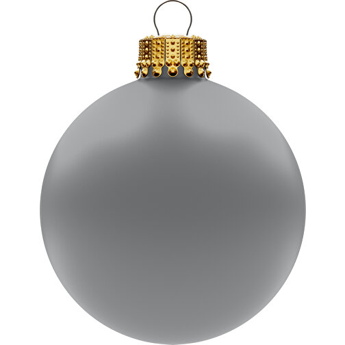 Boule de Noël moyenne 66 mm, couronne or, mate, Image 1