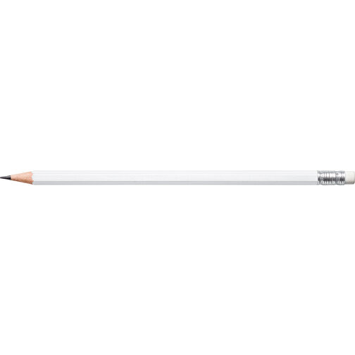 STAEDTLER Bleistift Hexagonal Mit Radiertip , Staedtler, weiß, Holz, 18,70cm x 0,80cm x 0,80cm (Länge x Höhe x Breite), Bild 3