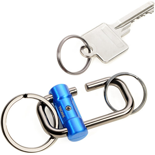 TROIKA Schlüsselanhänger 2-WAY KEY , Troika, blau, gunmetal, Metallguss, 9,50cm x 1,20cm x 3,30cm (Länge x Höhe x Breite), Bild 4
