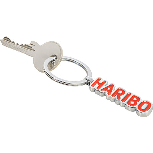 TROIKA Schlüsselanhänger HARIBO LOGO ROT , Troika, rot, silberfarben, Emaille, Metallguss, 8,20cm x 0,40cm x 3,50cm (Länge x Höhe x Breite), Bild 2