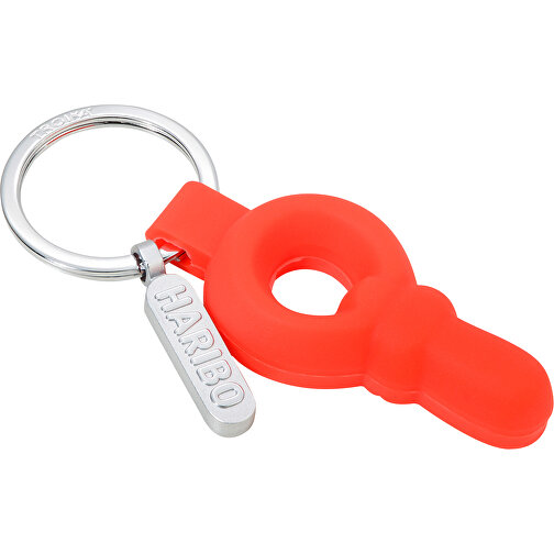 TROIKA Schlüsselanhänger HARIBO SCHNULLER , Troika, rot, Metallguss, PVC, 9,70cm x 1,20cm x 3,50cm (Länge x Höhe x Breite), Bild 1