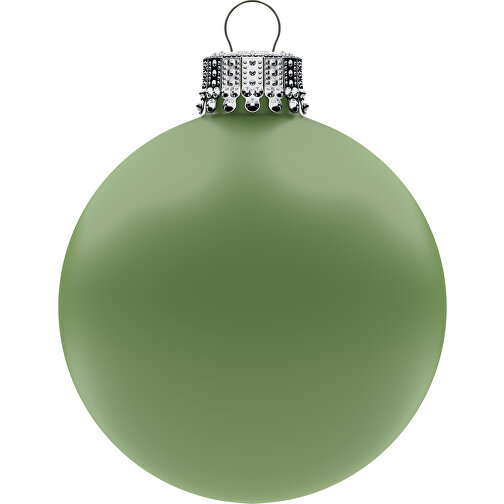 Boule de Noël moyenne 66 mm, couronne argentée, mate, Image 1