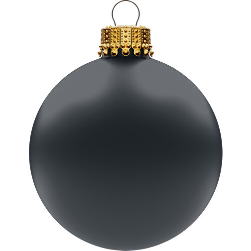 Palla ad albero di Natale media 66 mm, corona oro, opaca, Immagine 1