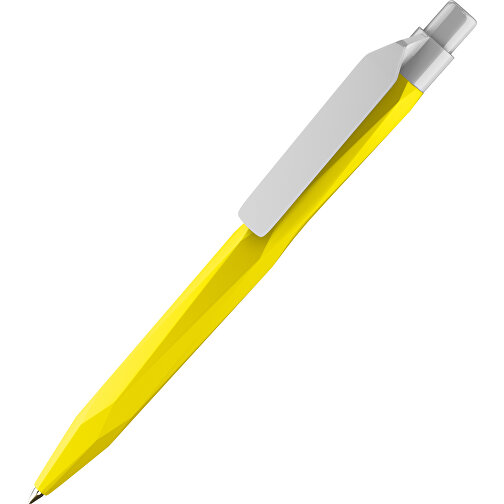 Prodir QS20 PMP-P Clip Flat Druckkugelschreiber , Prodir, gelb grau, Kunststoff, 14,10cm x 1,60cm (Länge x Breite), Bild 1