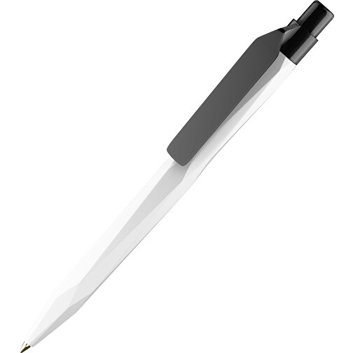Prodir QS20 PMP-P Clip Flat Druckkugelschreiber , Prodir, weiss schwarz, Kunststoff, 14,10cm x 1,60cm (Länge x Breite), Bild 1