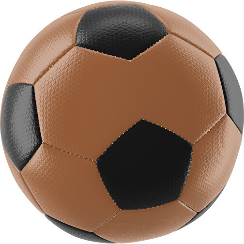 Fußball Platinum 30-Panel-Matchball - Individuell Bedruckt Und Handgenäht , braun / schwarz, PU, 4-lagig, , Bild 1