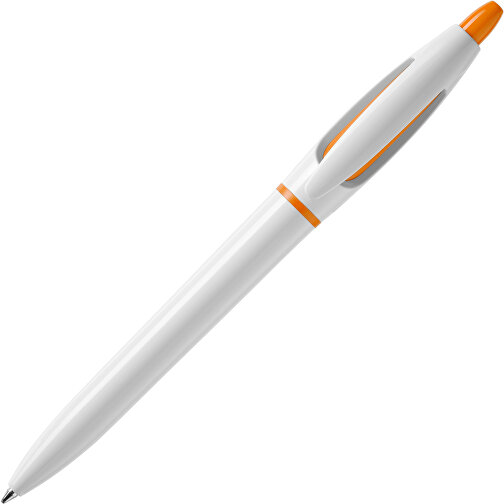 Kugelschreiber S! Hardcolour , weiß / orange, ABS, 13,50cm (Länge), Bild 1