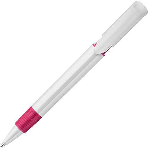 Kugelschreiber S40 Grip Hardcolour , weiß / rosé, ABS, 13,90cm (Länge), Bild 1