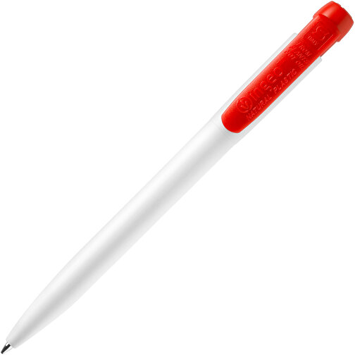 Kugelschreiber Ingeo TM Pen Hardcolour , weiss / rot, PLA, 13,30cm (Länge), Bild 1