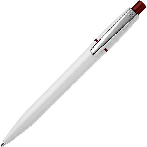 Kugelschreiber Semyr Hardcolour , weiß / dunkelrot, ABS & Metall, 13,70cm (Länge), Bild 1