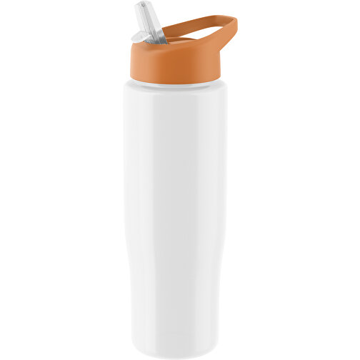 H2O Active® Tempo 700 Ml Sportflasche Mit Ausgussdeckel , weiß / orange, PET-Kunststoff, PP-Kunststoff, 23,90cm (Höhe), Bild 1