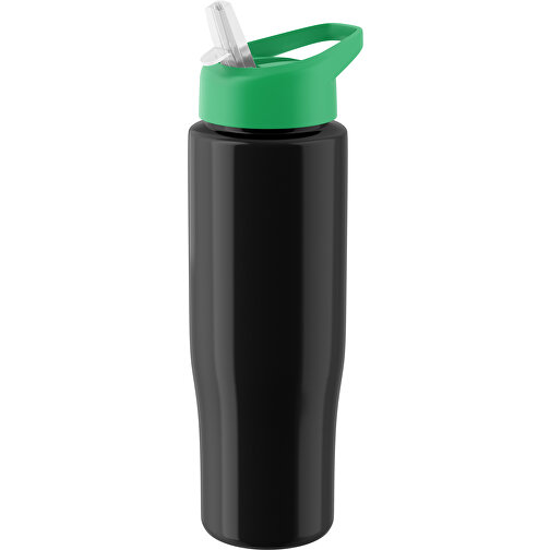 H2O Active® Tempo 700 Ml Sportflasche Mit Ausgussdeckel , schwarz / grün, PET-Kunststoff, PP-Kunststoff, 23,90cm (Höhe), Bild 1