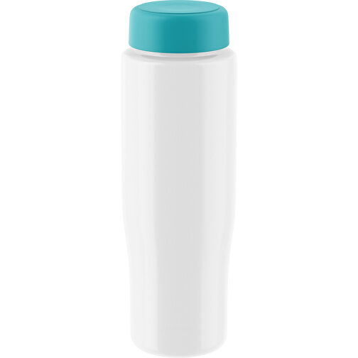 H2O Active® Tempo 700 Ml Sportflasche Mit Drehdeckel , weiß / aquablau, 30% PP-Kunststoff, 70% PET-Kunststoff, 22,00cm (Höhe), Bild 1