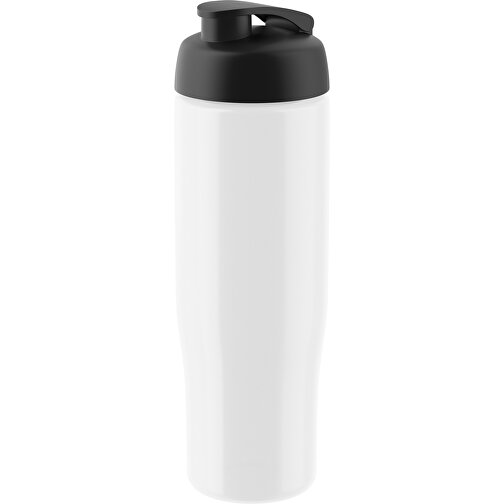 H2O Active® Tempo 700 Ml Sportflasche Mit Klappdeckel , weiß / schwarz, PET und PP-Kunststoff, 23,90cm (Höhe), Bild 1