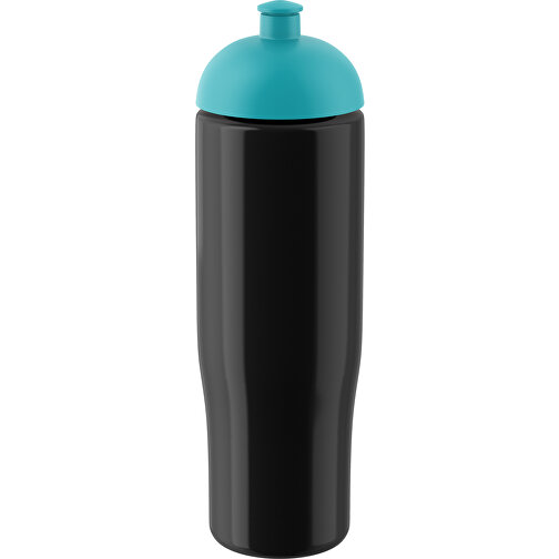 H2O Active® Tempo 700 Ml Sportflasche Mit Stülpdeckel , schwarz / aquablau, PET und PP-Kunststoff, 23,90cm (Höhe), Bild 1