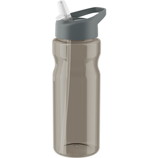 H2O Active® Eco Base 650 Ml Sportflasche Mit Ausgussdeckel , kohle transparent / grau, PCR plastic, PP-Kunststoff, Silikon-Kunststoff, 22,40cm (Höhe), Bild 1