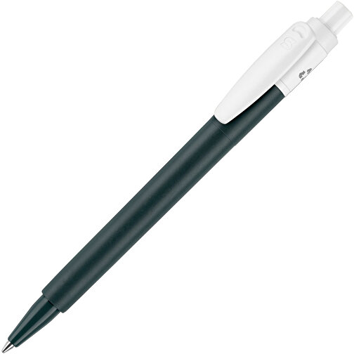 Kugelschreiber Baron 03 Colour Recycled Hardcolour , dunkelgrün / weiss, Recycled ABS, 13,40cm (Länge), Bild 1