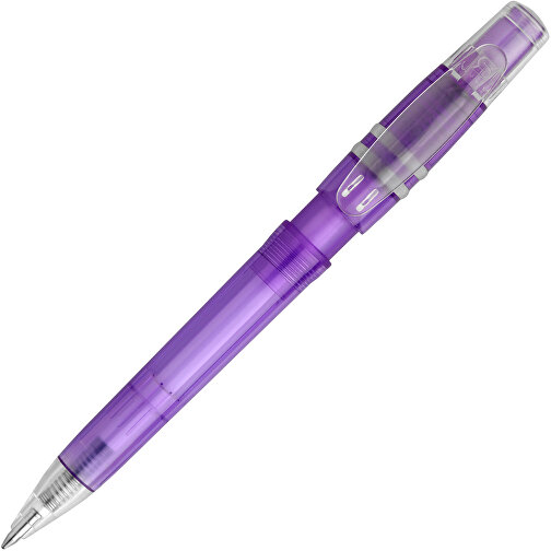 Kugelschreiber Nora Clear Transparent , transparent violett, ABS, 14,00cm (Länge), Bild 1