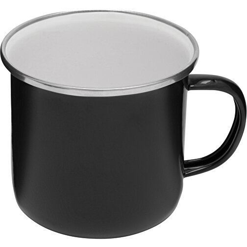 Emaille-Trinkbecher VINTAGE CUP , schwarz, Edelstahl / Emaille, 8,50cm (Höhe), Bild 2