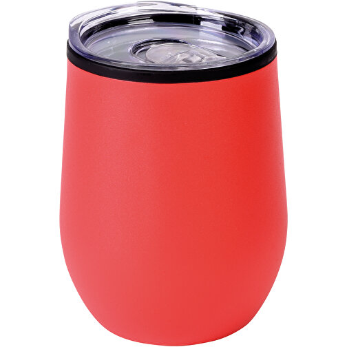 Isolierbecher BOWLY , rot, Edelstahl / Kunststoff / Silikon, 11,20cm (Höhe), Bild 1