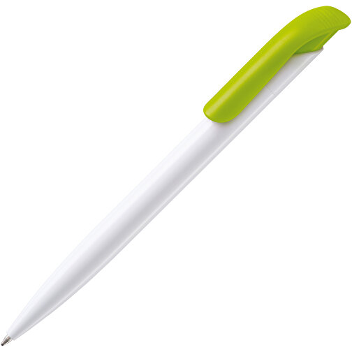 Kugelschreiber Modell Atlas Hardcolour , weiss / hellgrün, ABS, 14,70cm (Länge), Bild 1