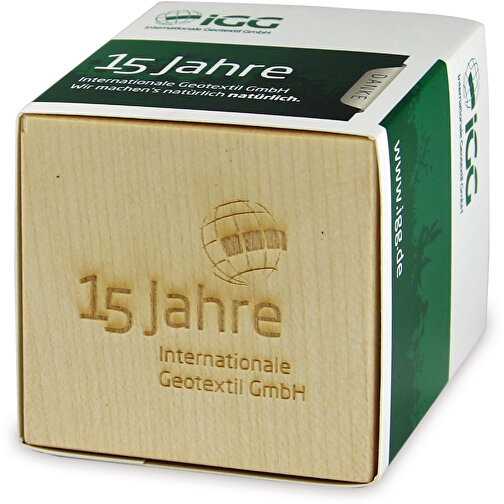 Pot cube bois maxi avec graines - Bulbes de trèfle à 4 feuilles, Image 4