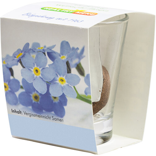 Caffeino-Glas Mit Samen - Sommerblumenmischung , Glas, Erde, Saatgut, Papier, 5,80cm x 7,00cm x 5,80cm (Länge x Höhe x Breite), Bild 4