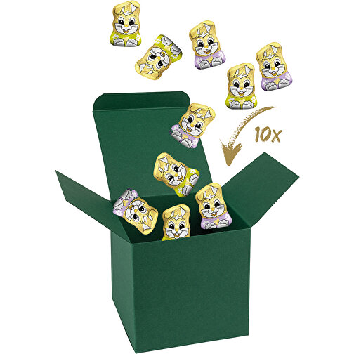 ColorBox Mini Gold Bunny - Dunkelgrün , dunkelgrün, Pappe, 5,50cm x 5,50cm x 5,50cm (Länge x Höhe x Breite), Bild 1