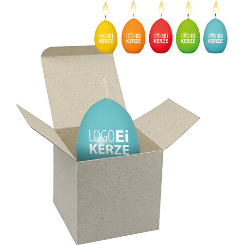 ColorBox LogoEi Kerze - Graskarton , grau, Pappe, 5,50cm x 5,50cm x 5,50cm (Länge x Höhe x Breite), Bild 1