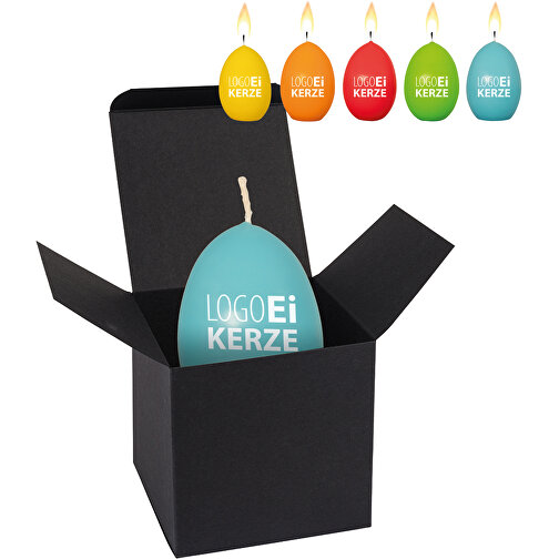 ColorBox LogoEi Kerze - Schwarz , schwarz, Pappe, 5,50cm x 5,50cm x 5,50cm (Länge x Höhe x Breite), Bild 1