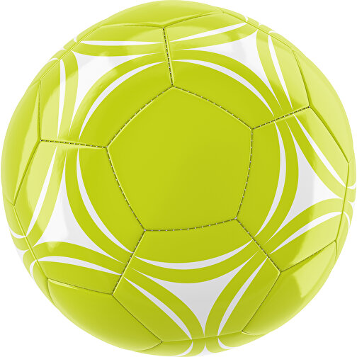 Fußball Gold 32-Panel-Promotionball - Individuell Bedruckt , hellgrün / weiß, PU/PVC, 3-lagig, , Bild 1