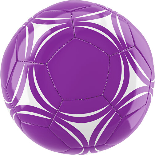 Fußball Gold 32-Panel-Promotionball - Individuell Bedruckt , dunkelmagenta / weiß, PU/PVC, 3-lagig, , Bild 1